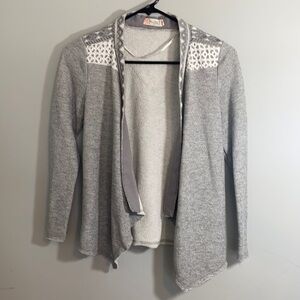 Girls Miss me Lace Gray Cardigan